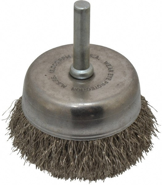 PRIVATE BRANDS SPECIALTY, INC. PB33460 Cup Brush 2-1/4" Dia, 0.0104" Wire Dia, Stainless Steel, Crimped