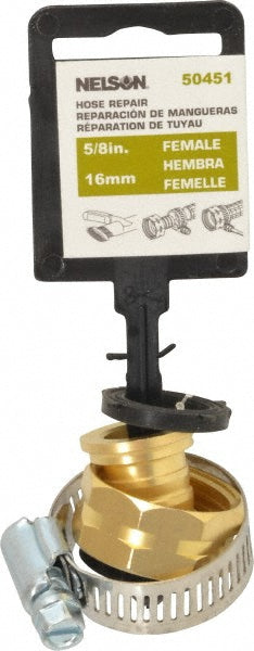 Nelson 854514-1001 Garden Hose Fitting Female, 5/8", Brass