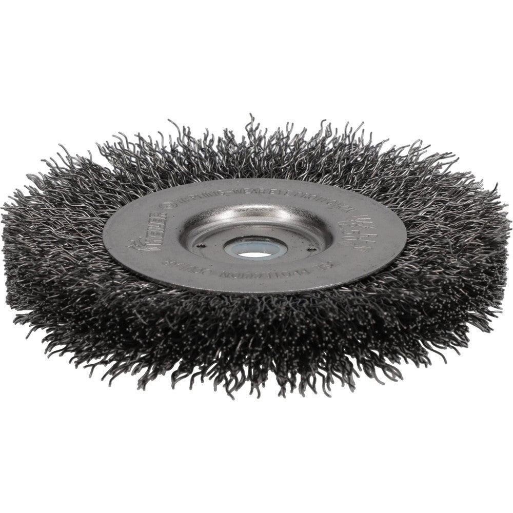 Weiler 93609 Wheel Brush 4" Wheel Dia, 1/2" Face Width, 0.0140" Wire Dia, Crimped