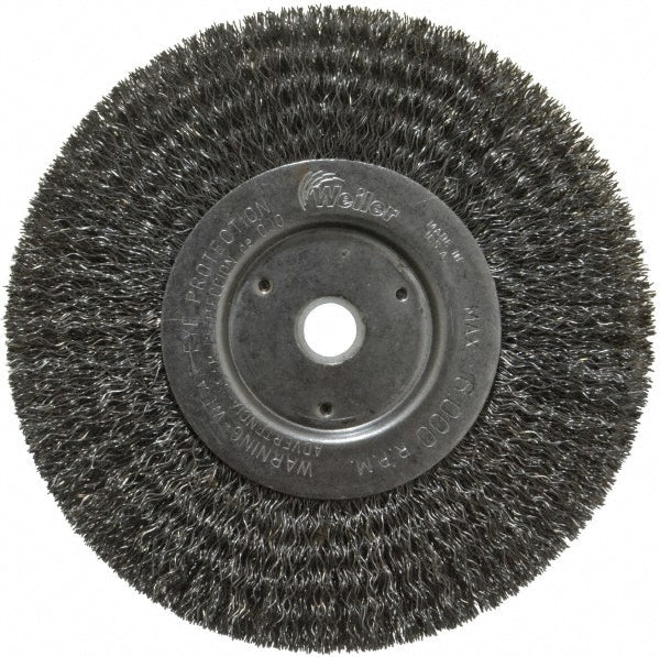 Weiler 93616 Wheel Brush 6" Wheel Dia, 3/4" Face Width, 0.0118" Wire Dia, Crimped