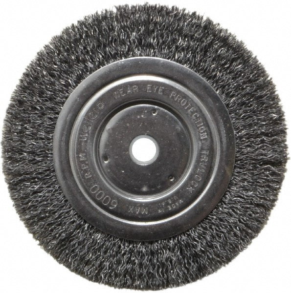 Weiler 93629 Wheel Brush 6" Wheel Dia, 5/8" Face Width, 0.0140" Wire Dia, Crimped