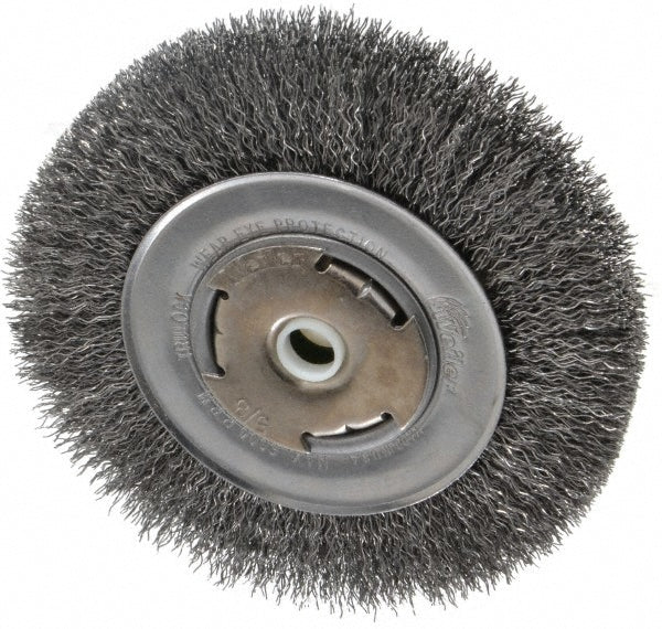 Weiler 93631 Wheel Brush 6" Wheel Dia, 7/8" Face Width, 0.0140" Wire Dia, Crimped