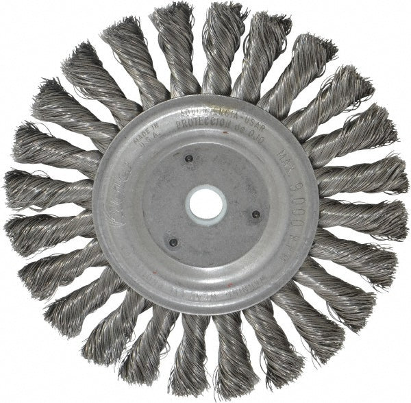 Weiler 94643 Wheel Brush 6" Wheel Dia, 1/2" Face Width, 0.0118" Wire Dia, Knotted