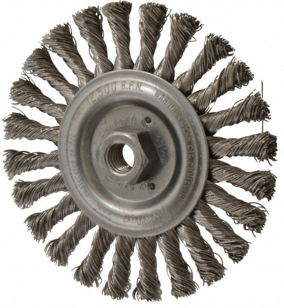 Weiler 94663 Wheel Brush 6" Wheel Dia, 1/2" Face Width, 0.0230" Wire Dia, Knotted