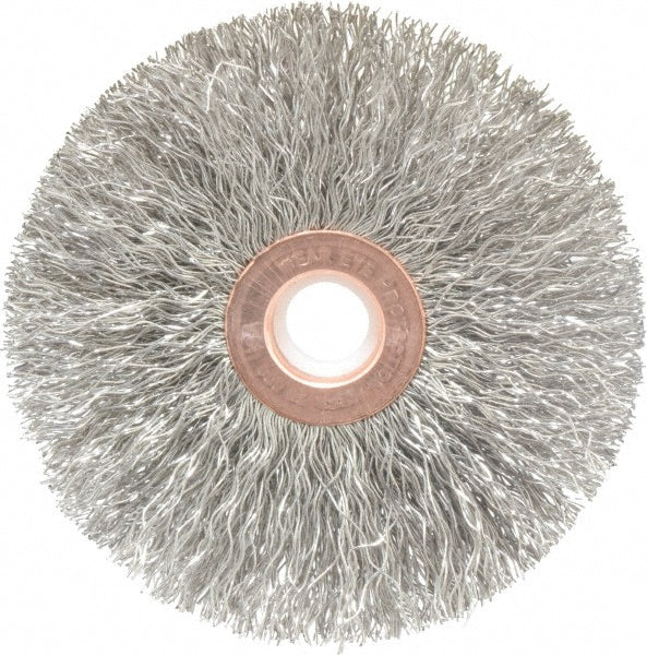 Weiler 93666 Wheel Brush 3" Wheel Dia, 5/8" Face Width, 0.0118" Wire Dia, Crimped