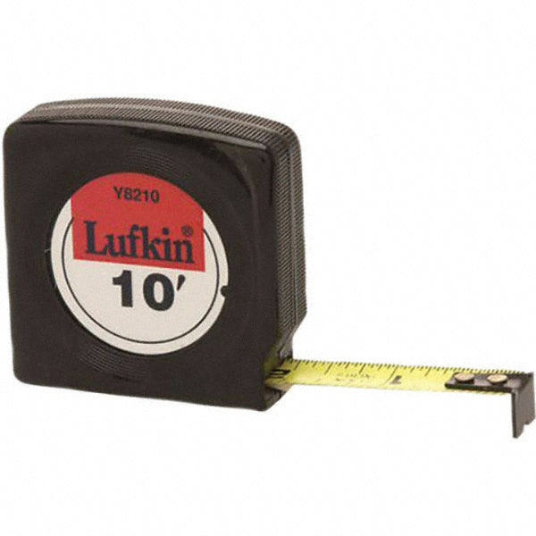 Lufkin Y8210 Tape Measure 10' Long, 1/2" Width, Yellow Blade
