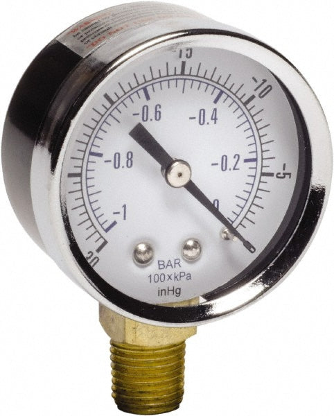 Gast AA640 1/4 NPT Air Compressor Vacuum Gauge