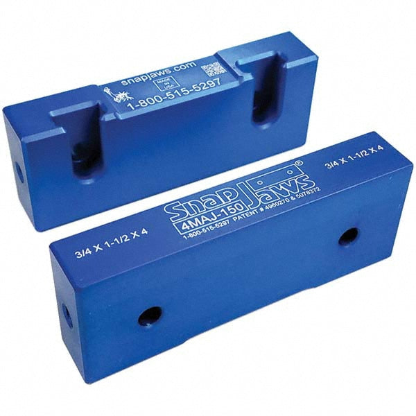 Snap Jaws 4MAJ-150 Vise Jaw 4.00" Wide, 1-1/2" High, 0.7500" Thick, Flat