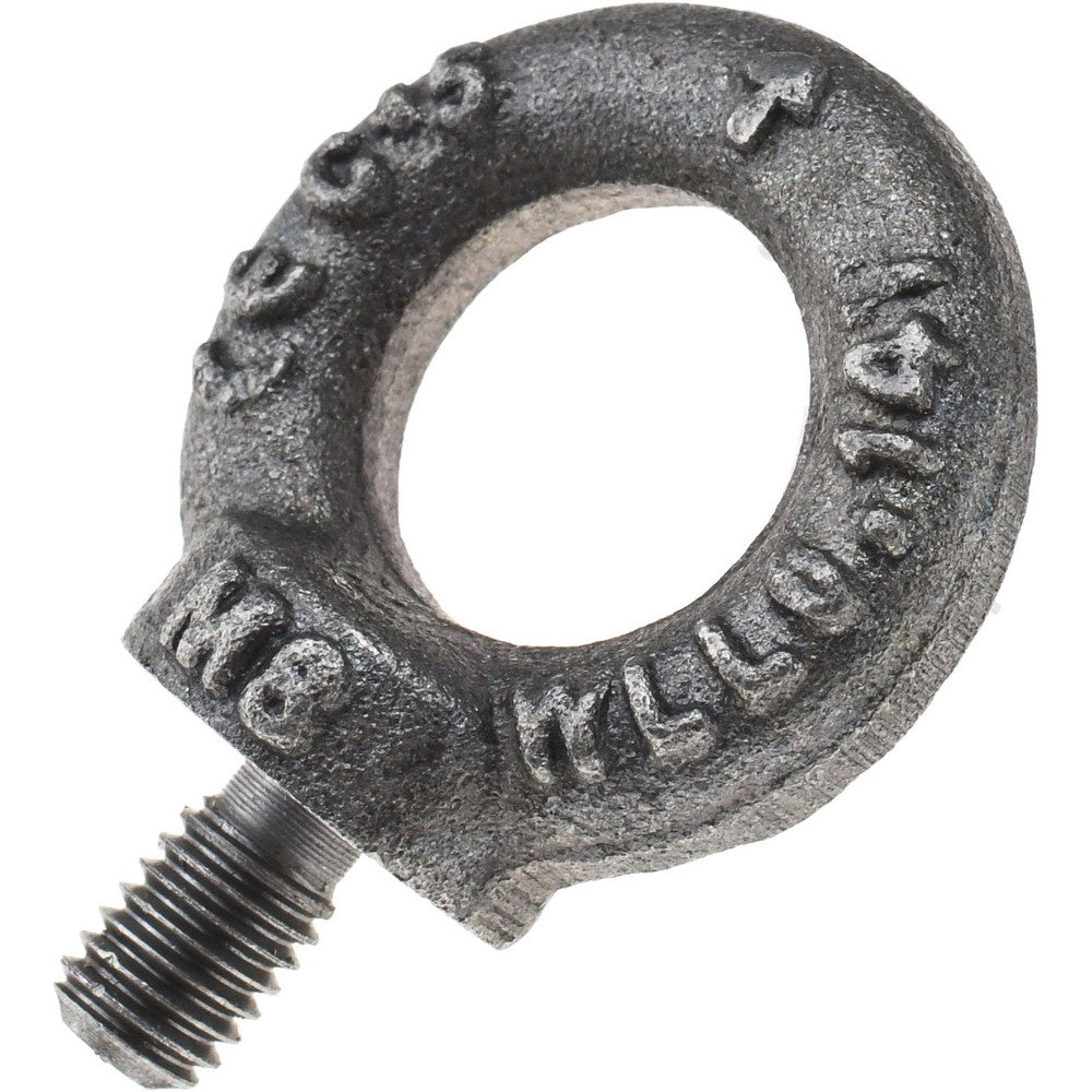 Value Collection 58008 Fixed Lifting Eye Bolt With Shoulder, M8 x 1.25 Thread, Grade 1015 Steel