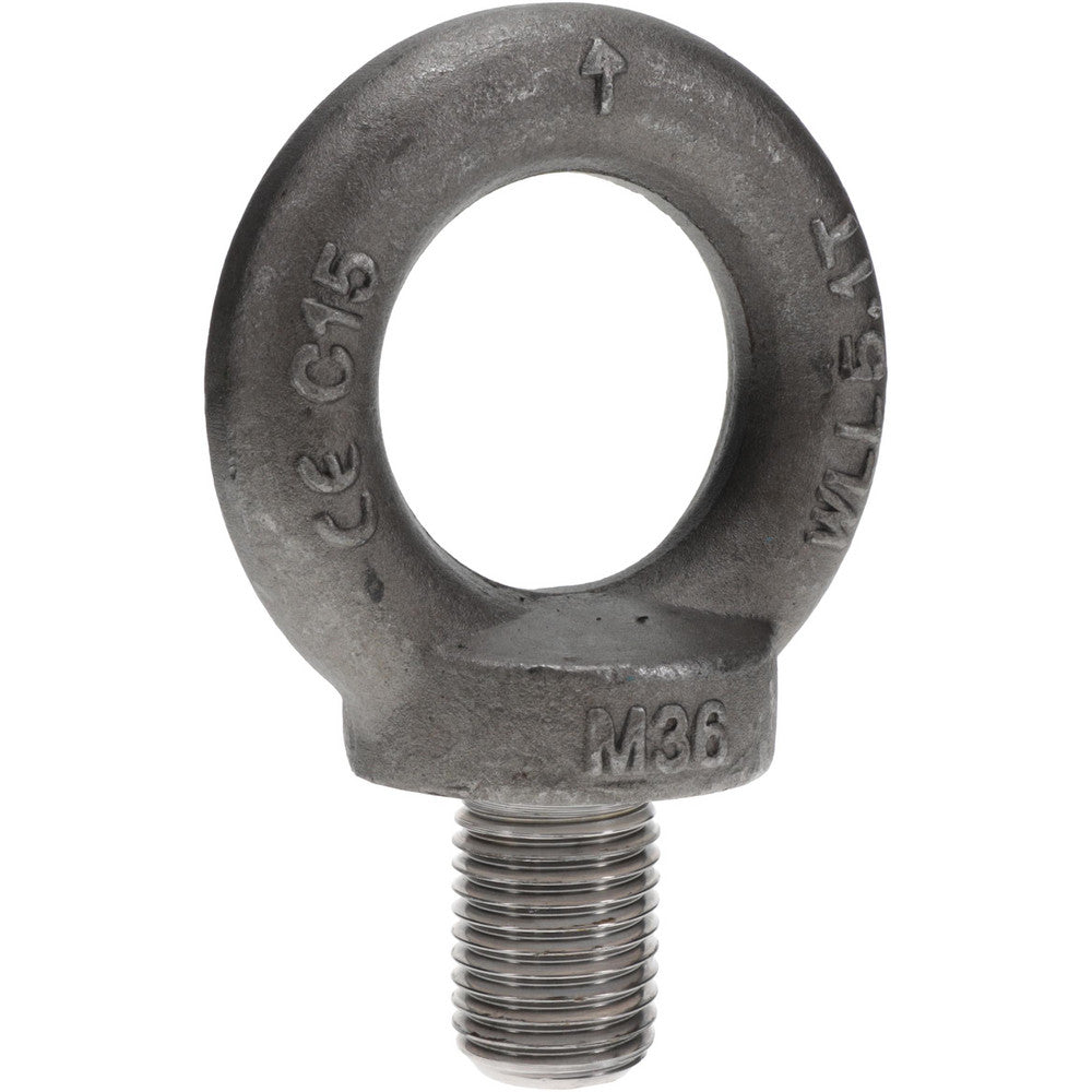 Value Collection 58036 Fixed Lifting Eye Bolt With Shoulder, M36 x 4.00 Thread, Grade 1015 Steel