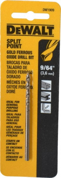 DeWALT DW1909 Mechanics Drill Bit 0.1406" Dia, 135°, Cobalt, Straight-Cylindrical Shank, Split Point