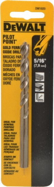 DeWALT DW1920 Mechanics Drill Bit 0.3125" Dia, 135°, Cobalt, Straight-Cylindrical Shank, Pilot Point