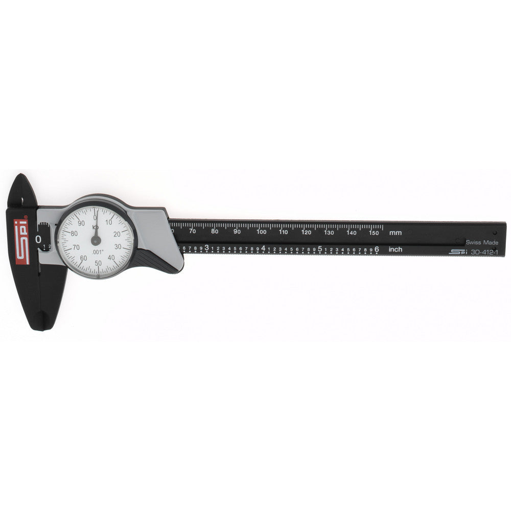 SPI 30-412-1 Dial Caliper 6'' Range, 0.001'' Graduation, 0.1'' per Revolution
