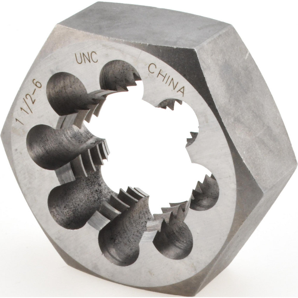 Value Collection 365-1321 Hex Rethreading Die 1-1/2-6, 1" Thick, Right Hand, Carbon Steel