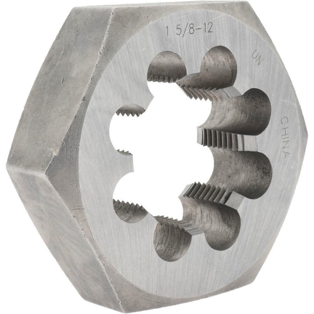 Value Collection 365-1406 Hex Rethreading Die 1-5/8-12, 1" Thick, Right Hand, Carbon Steel