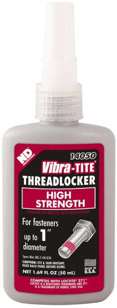 Vibra-Tite 14050 Threadlocker Red, Liquid, 50 mL, Bottle