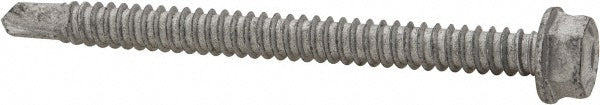 ITW Buildex 560059 1/4", Hex Washer Head, Hex Drive, 3" Length Under Head, #3 Point, Self Drilling Screw