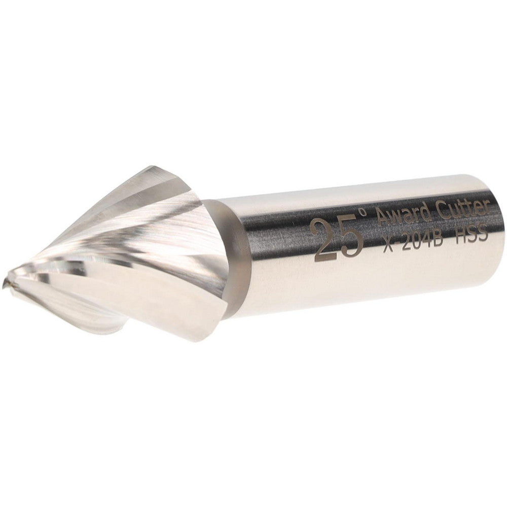 AWARD CUTTER CO., INC. X-204B Tapered End Mill 25 deg Angle per Side, 1/8" Small Dia, 1" LOC, 3 Flute, High Speed Steel, Square End
