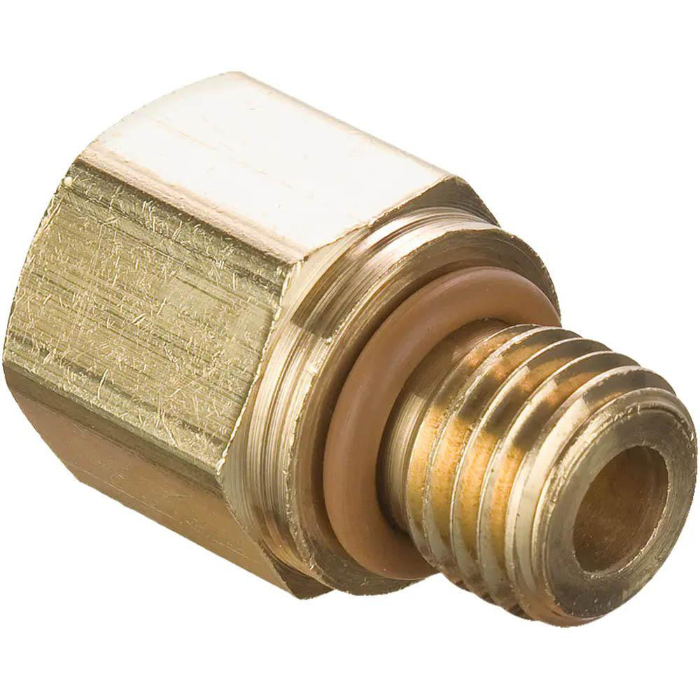 Parker 222P-2-MI10 1/8 x M10 Pipe, 1,000 psi, Brass ISO Port Adapter