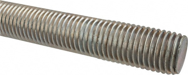 ALL AMERICA THREADED PRODUCTS 03162 General-Purpose Threaded Rod 1-8, 2' OAL, Low-Carbon Steel, Zinc Finish