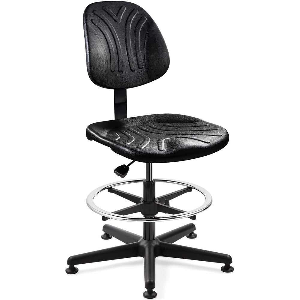 Bevco 7500D Task Chair Polyurethane, 21 to 31" Seat Height, Black, Adjustable Height