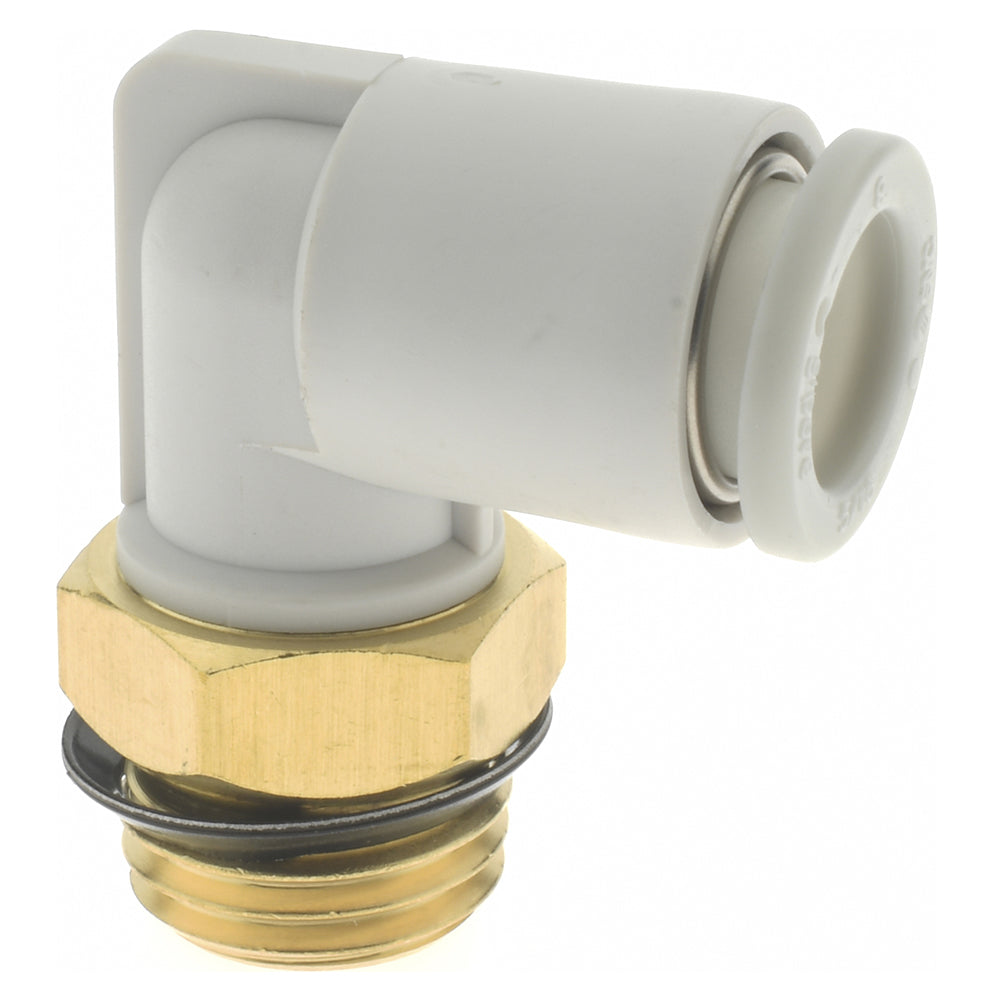 SMC Pneumatics KQ2L08-U02A Push-to-Connect Push-to-Connect Fitting Elbow, Universal, 8.00 mm OD