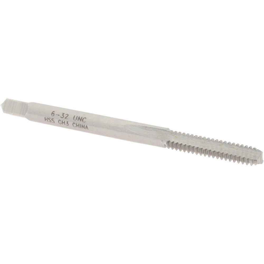 Value Collection MSC-04436333 Straight Flute Tap #6-32 UNC, 3 Flutes, Bottoming, 2B Class of Fit, High Speed Steel, Bright/Uncoated