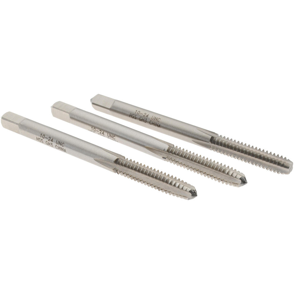 Value Collection MSC-04438271 Tap Set #10-24 UNC, 4 Flute, High Speed Steel, Bright Finish