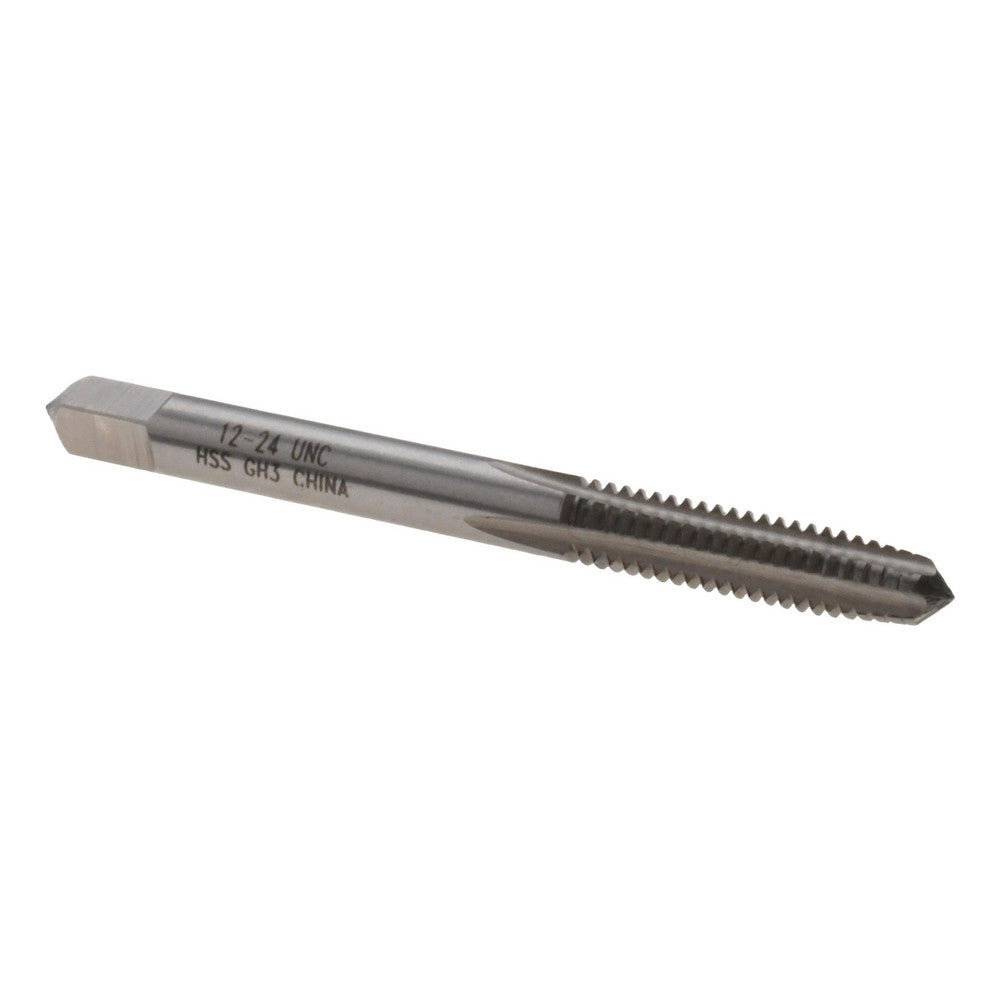 Value Collection MSC-04439261 Straight Flute Tap #12-24 UNC, 4 Flutes, Taper, 2B/3B Class of Fit, High Speed Steel, Bright/Uncoated