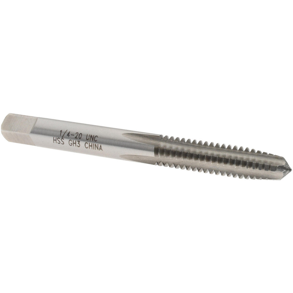 Value Collection MSC-04470225 Straight Flute Tap 1/4-20 UNC, 4 Flutes, Taper, 3B Class of Fit, High Speed Steel, Bright/Uncoated