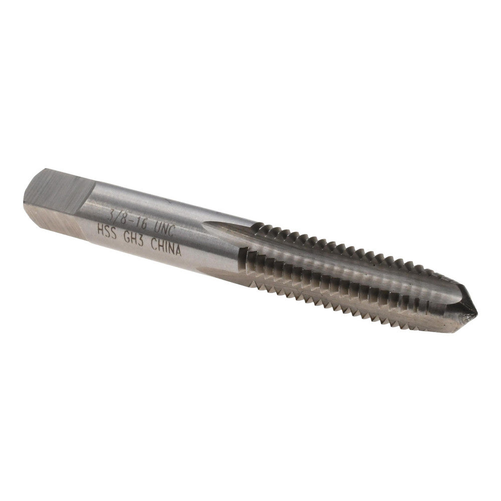 Value Collection MSC-04472163 Straight Flute Tap 3/8-16 UNC, 4 Flutes, Plug, 3B Class of Fit, High Speed Steel, Bright/Uncoated