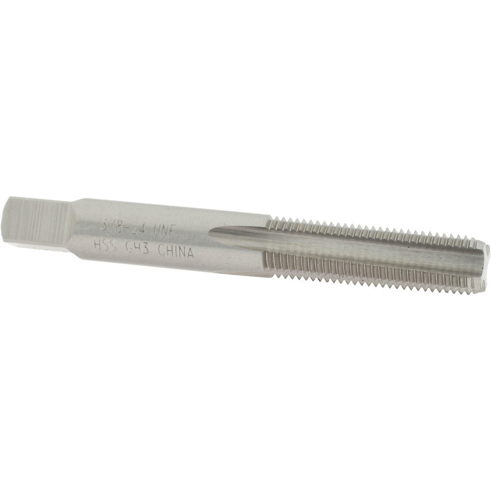 Value Collection MSC-04472254 Straight Flute Tap 3/8-24 UNF, 4 Flutes, Bottoming, 3B Class of Fit, High Speed Steel, Bright/Uncoated