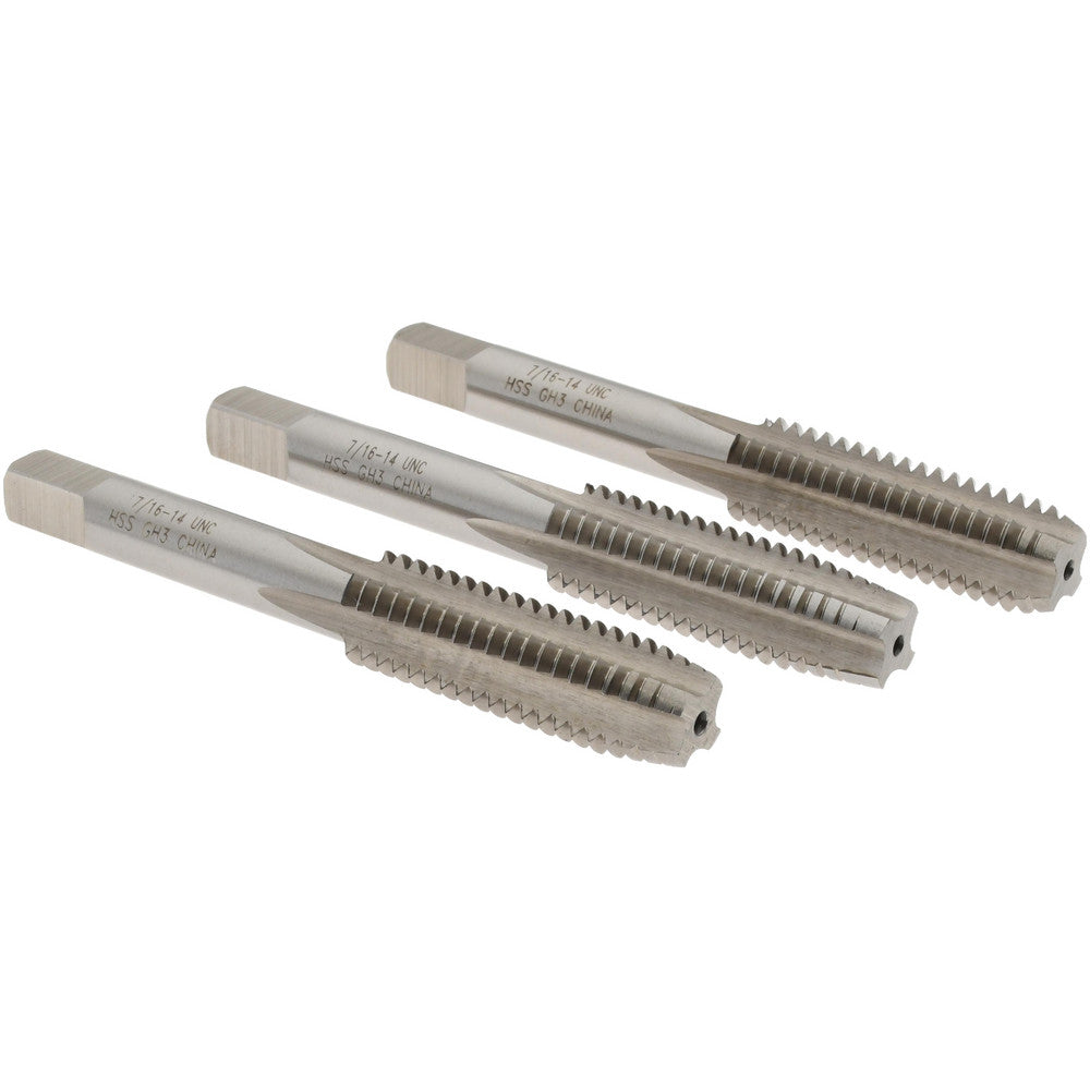 Value Collection MSC-04473179 Tap Set 7/16-14 UNC, 4 Flute, High Speed Steel, Bright Finish