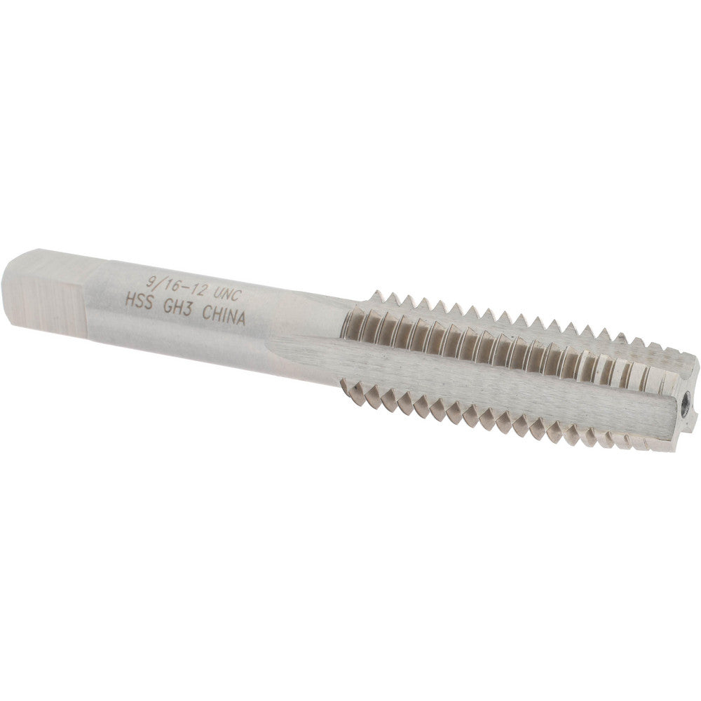 Value Collection MSC-04475141 Straight Flute Tap 9/16-12 UNC, 4 Flutes, Taper, High Speed Steel, Bright/Uncoated