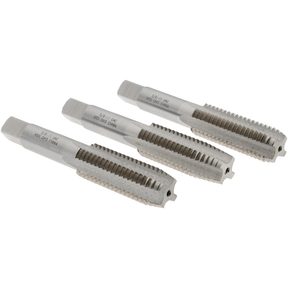 Value Collection MSC-04476149 Tap Set 5/8-11 UNC, 4 Flute, High Speed Steel, Bright Finish