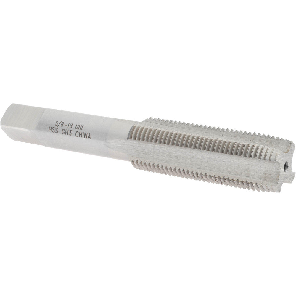 Value Collection MSC-04476206 Straight Flute Tap 5/8-18 UNF, 4 Flutes, Taper, 3B Class of Fit, High Speed Steel, Bright/Uncoated