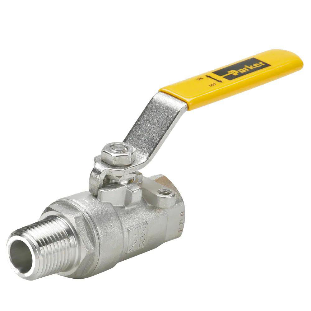 Parker XV501SS-8 Standard Manual Ball Valve 1/2" Pipe, Full Port