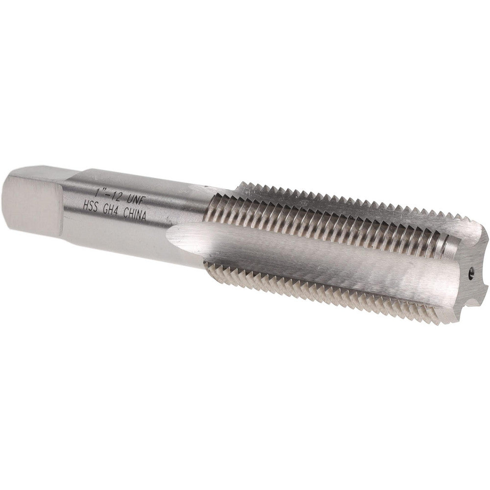 Value Collection MSC-04489118 Straight Flute Tap 1-12 UNF, 4 Flutes, Bottoming, 3B Class of Fit, High Speed Steel, Bright/Uncoated