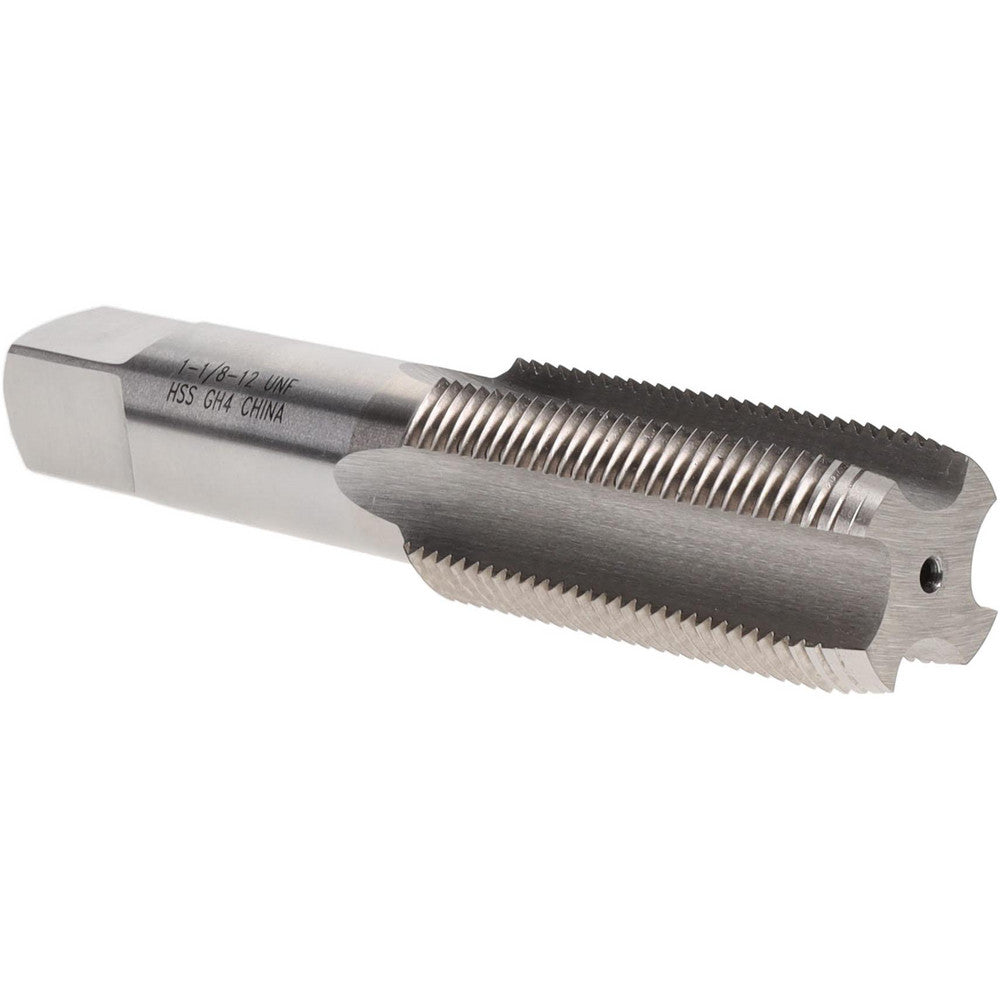 Value Collection MSC-04489357 Straight Flute Tap 1-1/8-12 UNF, 4 Flutes, Plug, 3B Class of Fit, High Speed Steel, Bright/Uncoated