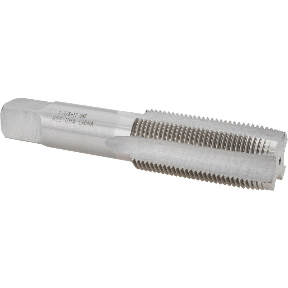 Value Collection MSC-04489373 Straight Flute Tap 1-1/8-12 UNF, 4 Flute, Taper Chamfer, 3B Class of Fit, HSS, Bright/Uncoated Finish