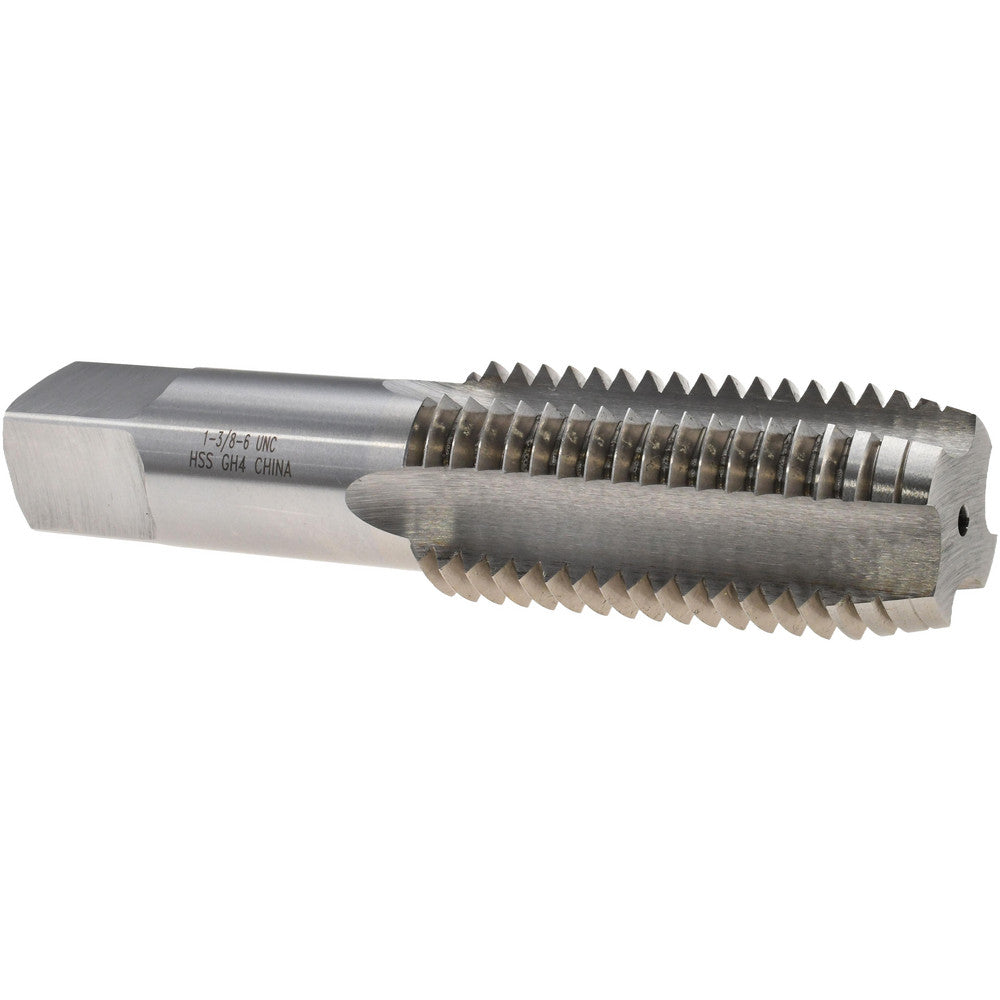Value Collection MSC-04489506 Straight Flute Tap 1-3/8-6 UNC, 4 Flutes, Plug, 3B Class of Fit, High Speed Steel, Bright/Uncoated