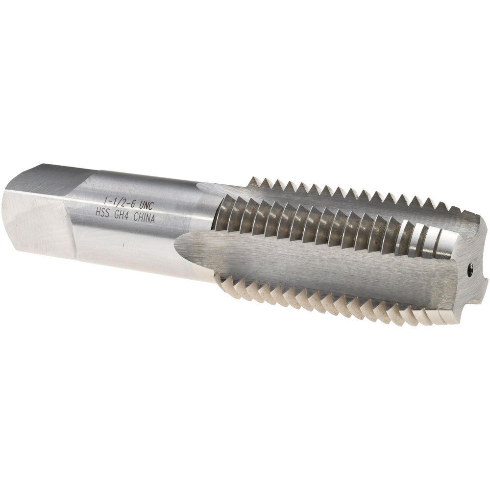 Value Collection MSC-04489605 Straight Flute Tap 1-1/2-6 UNC, 4 Flutes, Plug, 3B Class of Fit, High Speed Steel, Bright/Uncoated