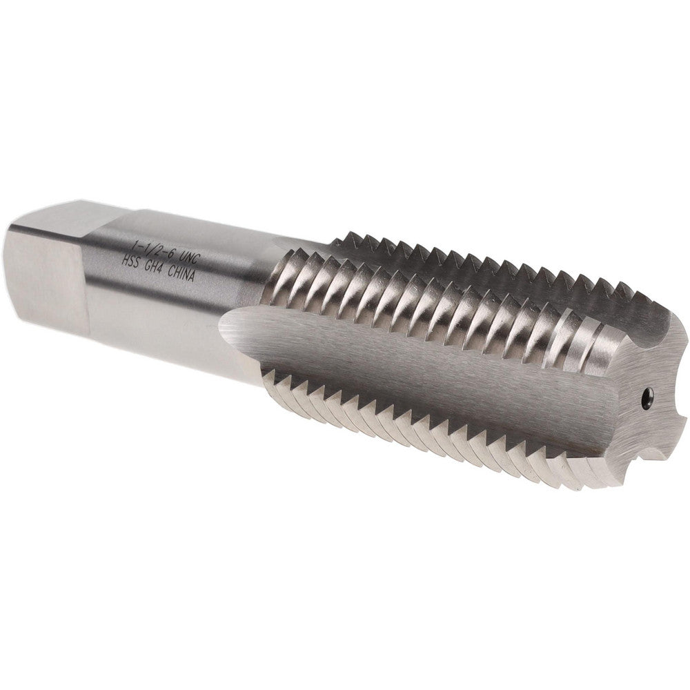 Value Collection MSC-04489613 Straight Flute Tap 1-1/2-6 UNC, 4 Flutes, Bottoming, 3B Class of Fit, High Speed Steel, Bright/Uncoated