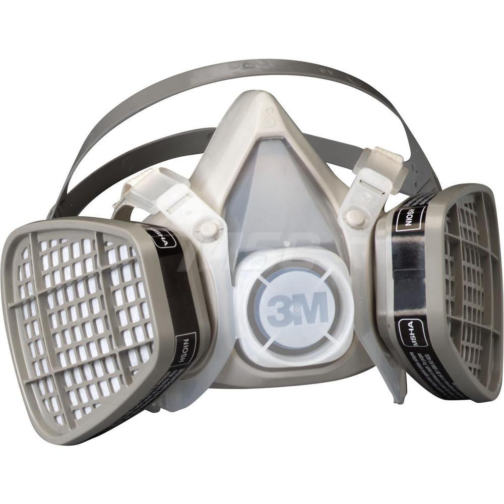 3M 7000126024 Half Facepiece Respirator with Cartridge Small, Thermoplastic Elastomer, Permanently Attached