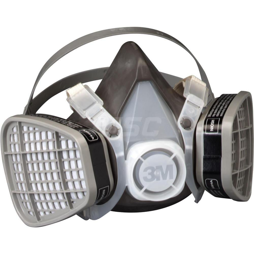 3M 7000126027 Half Facepiece Respirator with Cartridge Large, Thermoplastic Elastomer, Permanently Attached