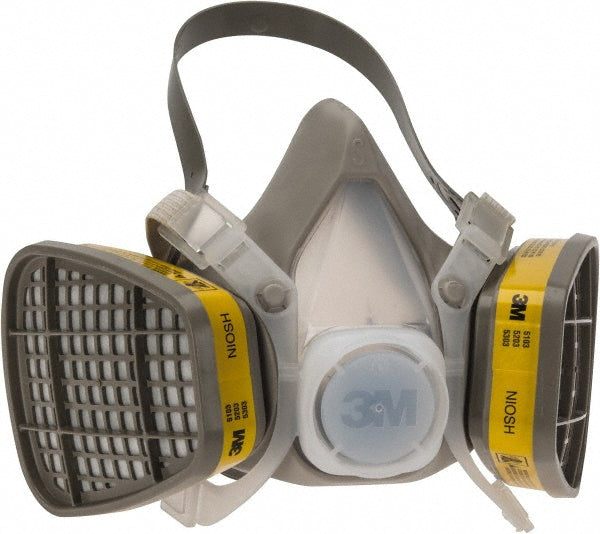 3M 7000126025 Half Facepiece Respirator with Cartridge Small, Thermoplastic Elastomer, Permanently Attached