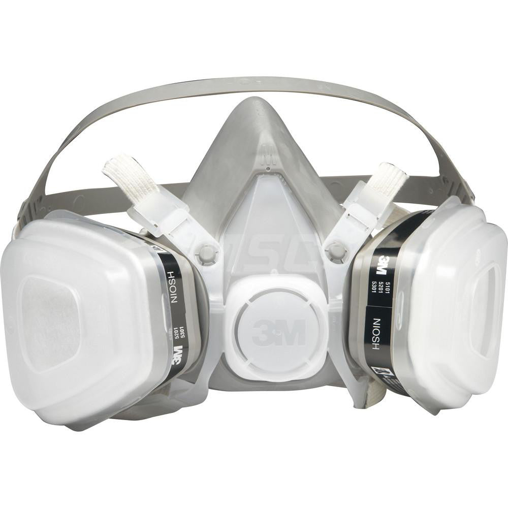 3M 7000052080 Half Facepiece Respirator with Cartridge Medium, Thermoplastic Elastomer, Permanently Attached