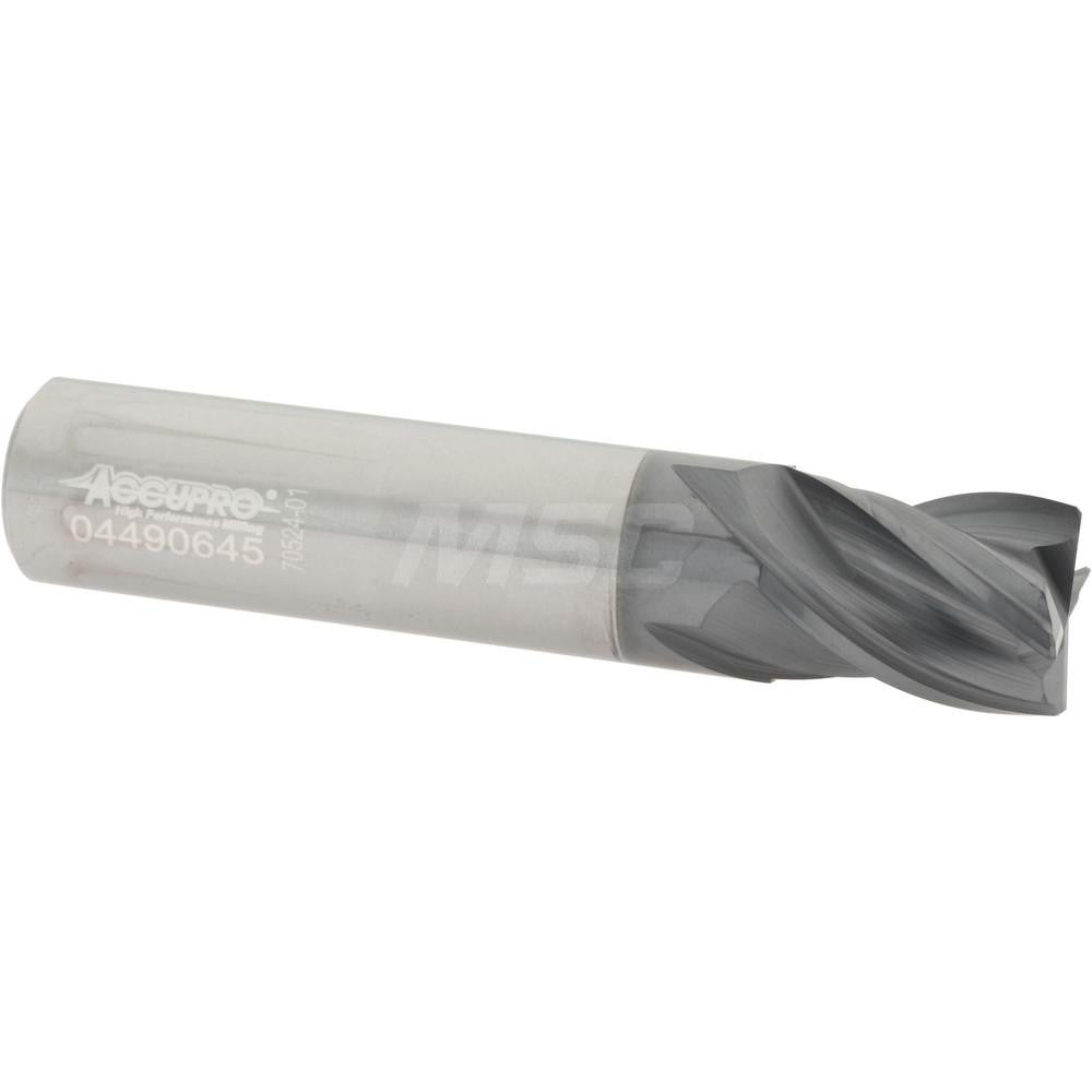 Accupro 95168462 Corner Chamfer End Mill 1/2" Dia, 5/8" LOC, 4 Flute, 0.0150" Chamfer Width, Solid Carbide
