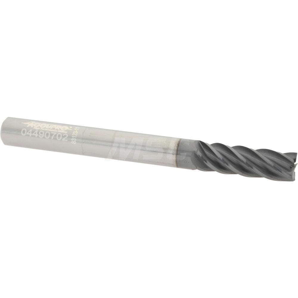 Accupro 95168298 Square End Mill 1/4" Dia, 3/4" LOC, 5 Flute, Solid Carbide