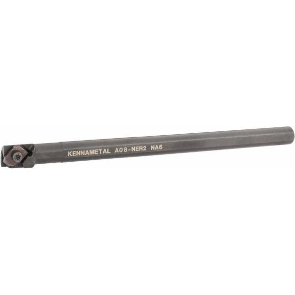 Kennametal 1094824 Indexable Boring Bar A08NER2, 18.54 mm Min Bore Dia, Right Hand Cut, 1/2" Shank Dia, 3 ° Lead Angle, Steel